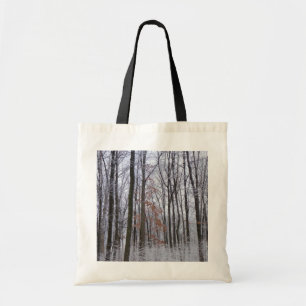 Bolso De Tela Fotografía del paisaje invernal de la nieve desech