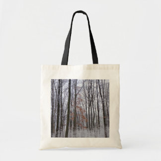 Bolso De Tela Fotografía del paisaje invernal de la nieve desech