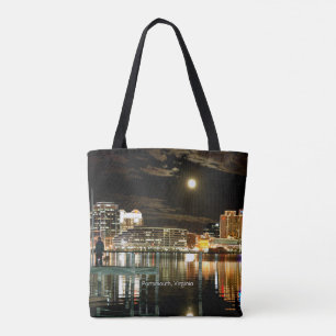 Bolso De Tela Fotografía del paisaje urbano de Portsmouth, Virgi