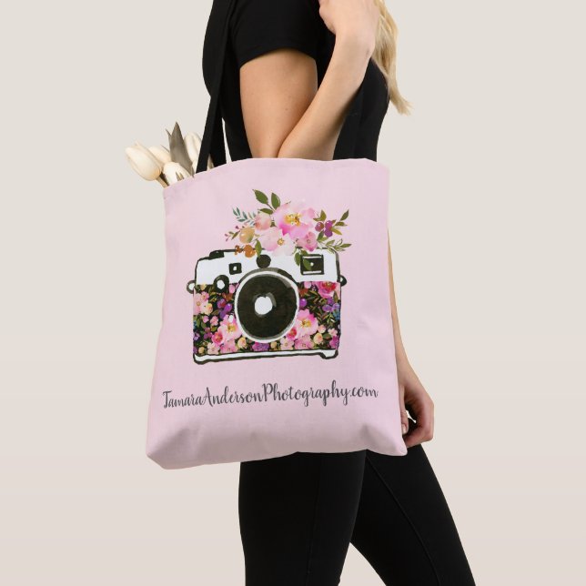 Bolso De Tela Fotografía floral Empresa Nombre Cámara (Detalle)