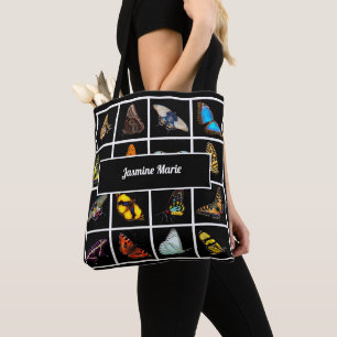 Bolso De Tela Fotografía moderna Cute Mariposa Añadir nombre