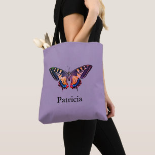 Bolso De Tela Fotografía moderna Cute Mariposa Añadir Nombre Tot