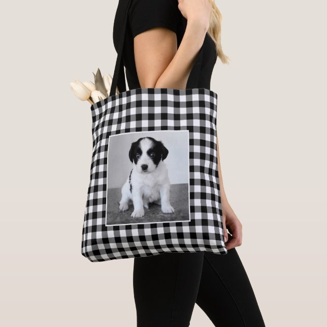 Bolso De Tela Fotografía Personalizado Marco blanco negro de Gin (Detalle)