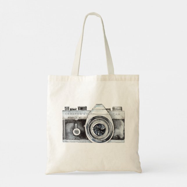 Bolso De Tela Fotografía profesional de cámara acuarela (Reverso)