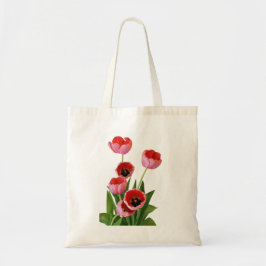 Bolso De Tela Fotografía rosada del ramo del tulipán de la