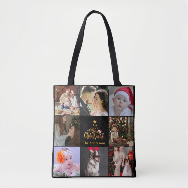 Bolso De Tela Fotos de varias vacaciones | Feliz Navidad | Tote  (Anverso)