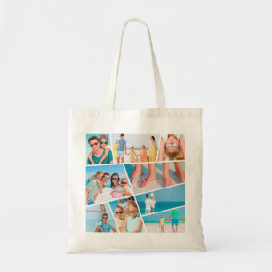 Bolso De Tela Fotos del collage de 9 imágenes de un Personaliz
