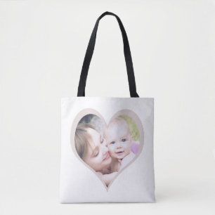 Bolso De Tela Fotos en el corazón de la madre personalizado