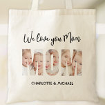 Bolso De Tela Fotos recortadas de letras de Mamá 3<br><div class="desc">A tu mamá le encantará esta encantadora bolsa de mano con fotos que forman un recuerdo encantador con la palabra MAMÁ como recortes de fotos. 
Es fácilmente personalizable con tus fotos y nombres. Es un regalo maravilloso para el Día de la Madre o su cumpleaños.</div>