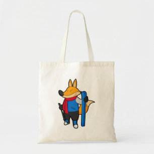 Bolso De Tela Fox como esquiador con esquí