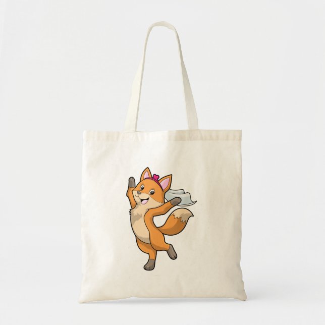 Bolso De Tela Fox como novia con velo y corazón (Frente)