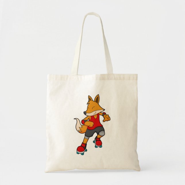 Bolso De Tela Fox como patinador con patines de rodillos (Frente)