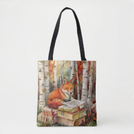 Bolso De Tela Fox de cosecha rústica: libros Woodland otoño