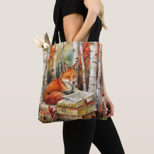 Bolso De Tela Fox de cosecha rústica: libros Woodland otoño