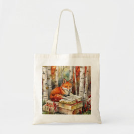 Bolso De Tela Fox de cosecha rústica: libros Woodland otoño