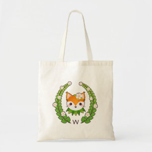 Bolso De Tela Fox de la flor con monograma