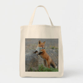 Bolso De Tela fox el bolso, tote del zorro, comprador del zorro,