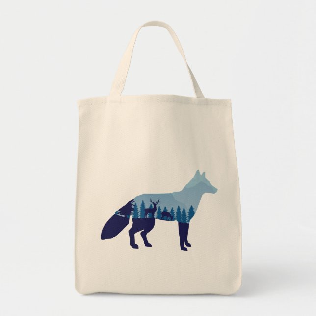 Bolso De Tela Fox En Bosque De Montaña (Frente)