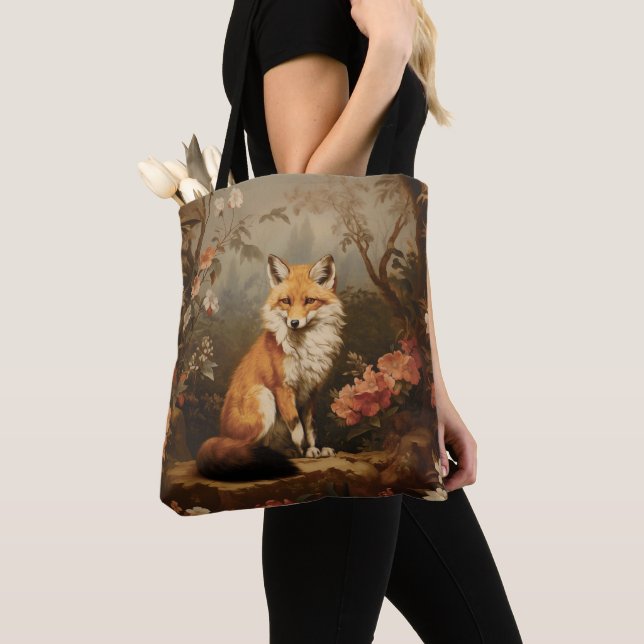 Bolso De Tela Fox en el bosque moody Victoriano (Detalle)