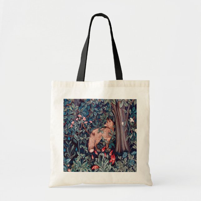 Bolso De Tela Fox en el bosque, William Morris (Frente)