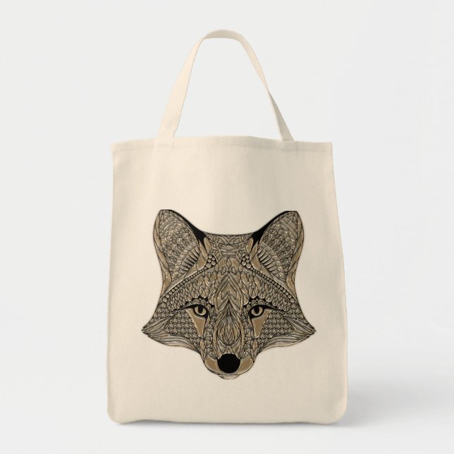 Bolso De Tela Fox Face metálico (Frente)