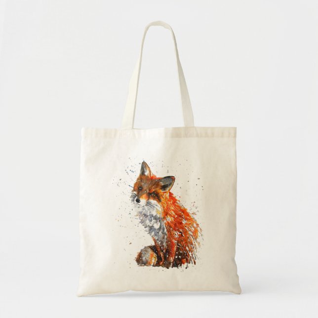 Bolso De Tela Fox, Hand Pintado Fox (Frente)