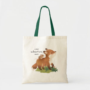 Bolso De Tela Fox ・ Ilustracion animal rústico de bosques forest