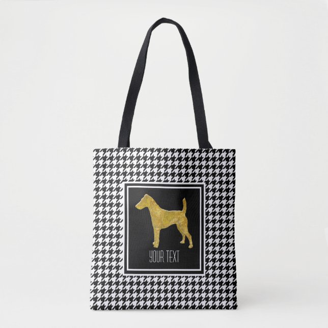 Bolso De Tela Fox terrier liso Houndstooth (Anverso)
