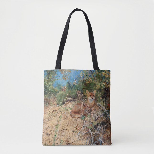 Bolso De Tela Foxes, Bruno Liljefors (Anverso)
