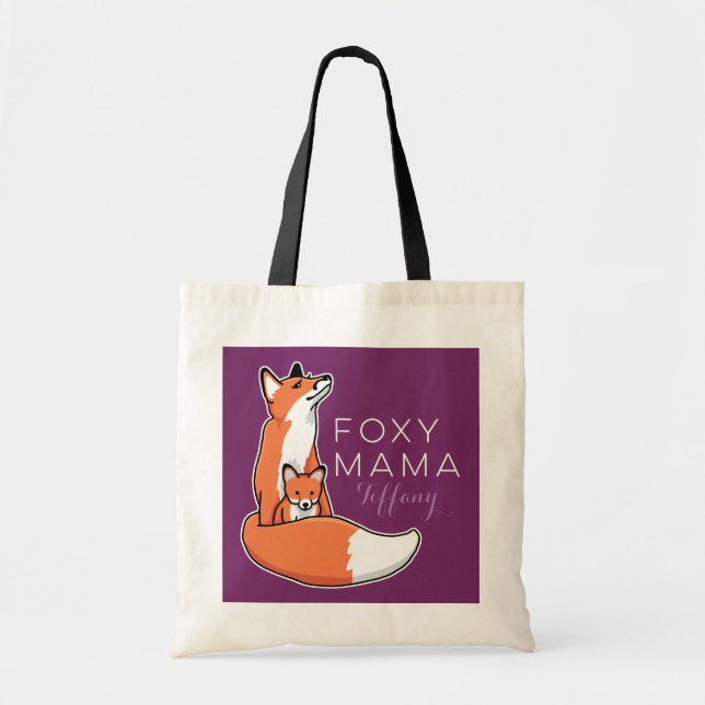Bolso De Tela Foxy Mama Rojo Fox con pimiento, personalizado (Frente)
