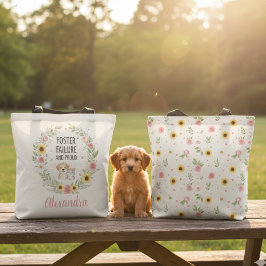 Bolso De Tela Fracaso de Hogar y Orgullosa Cachorrita Floral
