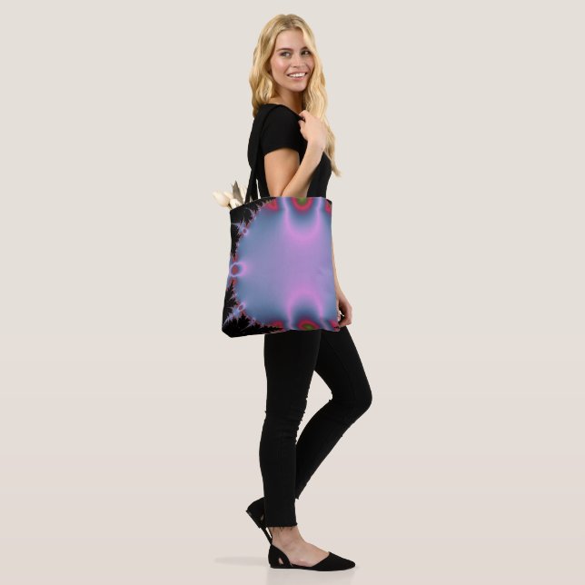 Bolso De Tela Fractal Azul y Rosa Caliente (Puesto)
