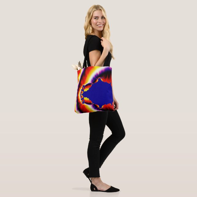 Bolso De Tela Fractal multicolor rojo y azul (Puesto)