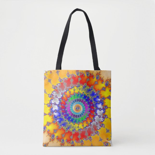 Bolso De Tela Fractal psicodélico (Anverso)