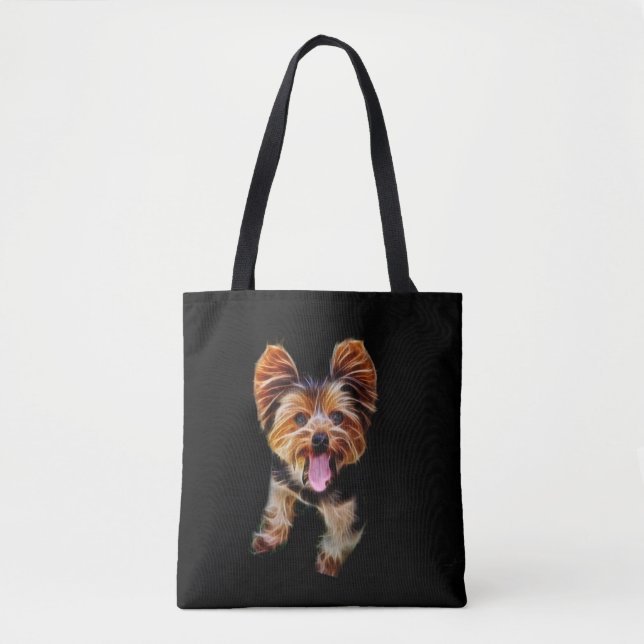Bolso De Tela Fractalius Yorkie (Anverso)