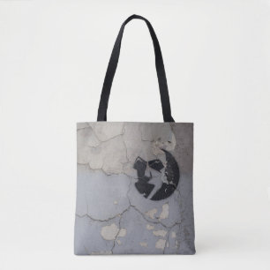 Bolso De Tela Fragmento de piedra blanca y negra