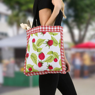 Bolso De Tela Frambuesas en Red Gingham