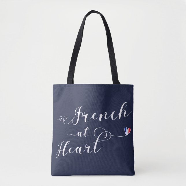 Bolso De Tela Francés en Heart Grocery Bag, Francia (Anverso)