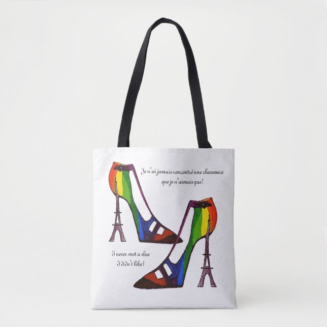 Bolso De Tela Francés Shoes solo sueñas sobre el Tote (Anverso)