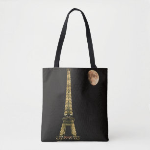 Bolso De Tela Francia, París. Torre Eiffel de noche