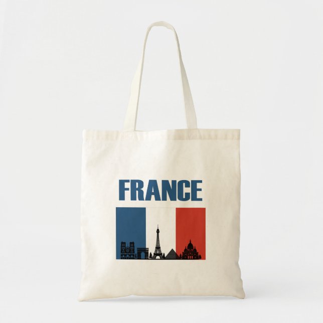 Bolso De Tela Francia Viaje - Bandera Francesa de la Línea Aérea (Frente)