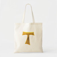 Franciscan Tau Cross Pax Et Bonum Gold Metallic