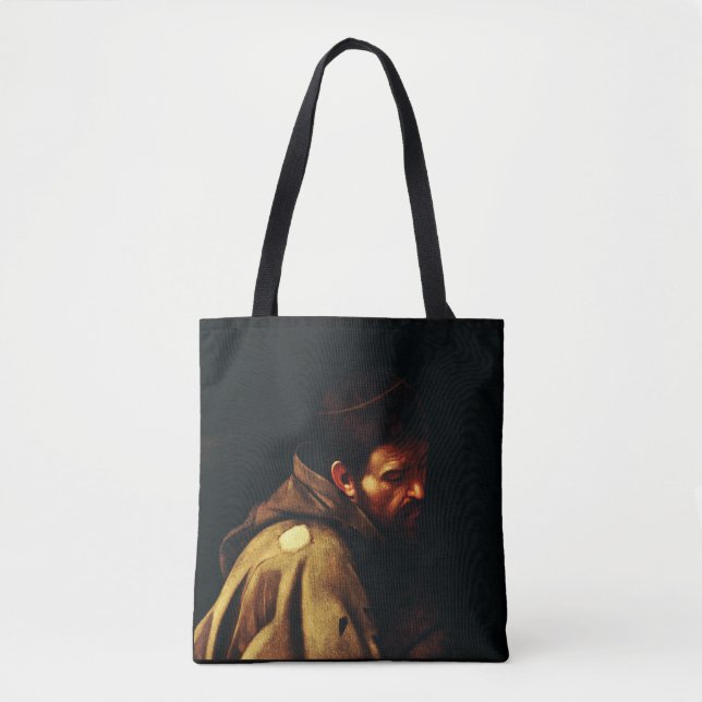 Bolso De Tela Francisco de Asís por Caravaggio (Anverso)