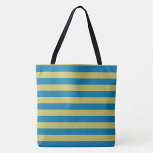 Bolso De Tela franjas amarillas y azules