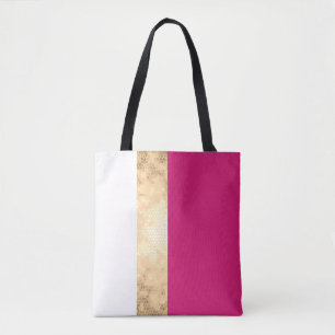 Bolso De Tela franjas blancas claras y elegantes de imitación de