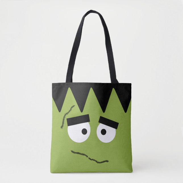 Bolso De Tela Frankenstein divertido hace frente para Halloween (Anverso)