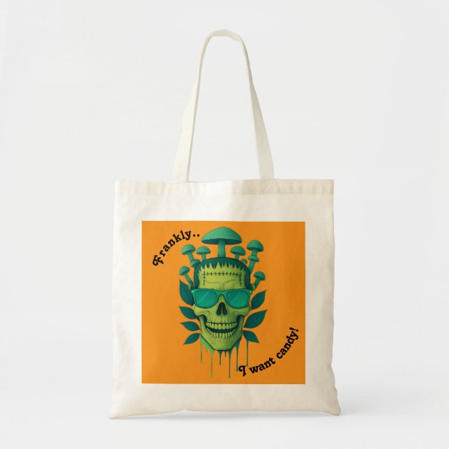 Bolso De Tela Frankenstein Mushroom Skull (Frente)