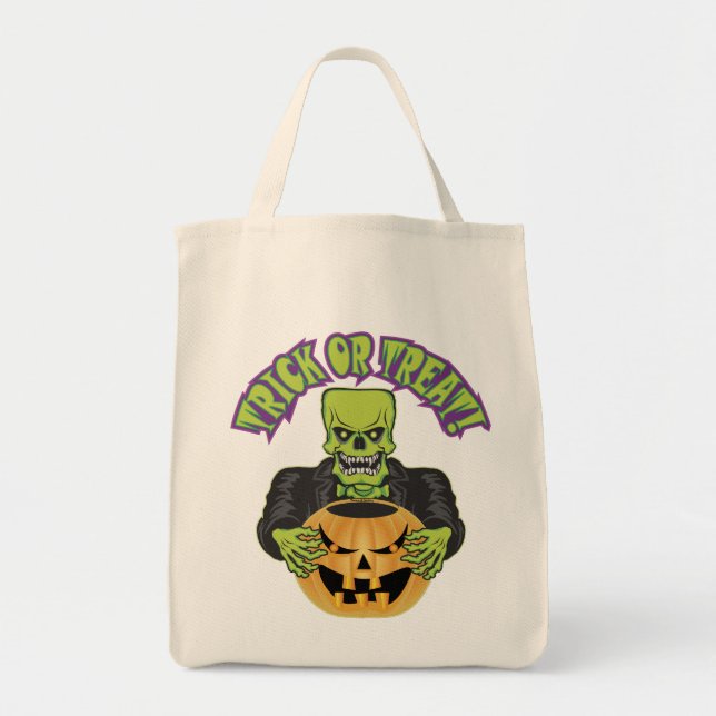 Bolso De Tela Frankenstein Skull (Frente)