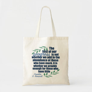 Bolso De Tela Franklin D. Roosevelt Progreso Inspirador