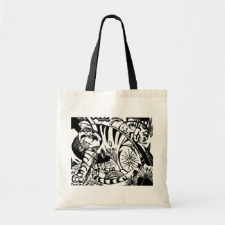 Bolso De Tela Franz Marc - Tigre blanco y negro - Arte abstracto